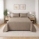 Покрывало хлопковое стеганое Евро KOLOCO "Елочка" 220 х 240 см + 2 наволочки (43343) Коричневый - изображение 2