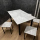 Кухонный комплект: стол 120×68 см Бетон Light Concrete Atelier + 4 стула, металлические ножки - изображение 2