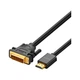 Кабель мультимедійний HDMI M to DVI M 1.5m HD106 black Ugreen (11150) - зображення 1
