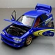 Колекційна модель Subaru Impreza WRX STI 1:32 синя металева машинка світло звук інерція відкривні елементи - зображення 1