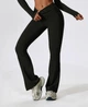 Спортивные женские леггинсы-клеш Flare с бразильским пуш-ап эффектом Bell Bottoms Leggings Premium для фитнеса и йоги M Черные (Flare94NeroBlackM) - изображение 5
