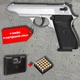 Стартовий пістолет SUR 2608 matte chrome (Walther PP) + кейс + патрони 25 шт - изображение 1