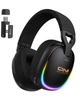 Игровые блютуз наушники Onikuma GT-805 Max с микрофоном, RGB подсветка, Bluetooth 5.4 + 2.4GHz, AUX, до 60 часов роботы, для ПК, PS4, PS5, телефона - изображение 1