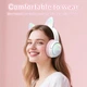 Детские беспроводные наушники Onikuma с кошачьими ушками, RGB подсветкой и микрофоном Игровая гарнитура с ушками Розовые - изображение 2