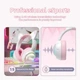Детские беспроводные наушники Onikuma с кошачьими ушками, RGB подсветкой и микрофоном Игровая гарнитура с ушками Розовые - изображение 6