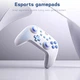 Бездротовий геймпад Onikuma M10 Pro для ПК, PS4, PS5, акумуляторний джойстик з вібрацією, RGB підсвіткою та Bluetooth підключенням Білий - зображення 5