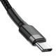 Кабель Baseus Cafule Cable Type-C to Type-C PD2.0 60W Flash charge (20V 3A) 1M Gray Black (CATKLF-GG1) - изображение 3