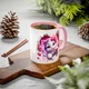 Керамическая чашка с принтом "Котенок в цветах" Розовый - изображение 5