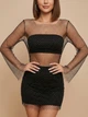 Туніка-сітка зі стразами Honey Fashion Accessories S/M чорний (10-55) - зображення 1