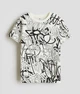 Футболка дитяча H&M 134/140см графіті чорно-біле - зображення 1