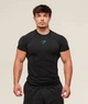 Футболка спортивна чоловіча "Gymshark" компресійна для тренувань чорна S - изображение 1