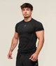 Футболка спортивна чоловіча "Gymshark" компресійна для тренувань чорна S - изображение 2