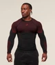 Лонгслів спортивний чоловічий "Gymshark" футболка стрейчова з довгим рукавом чорна з червоним М - изображение 1