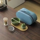 Набір для приготування чаю матча з аксесуарами в кейсі Matcha Case Kit бірюзовий бамбук-кераміка - зображення 3
