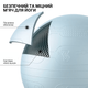 М’яч для фітнесу WCG Balance Pro 65 см Anti-Burst до 500 кг з насосом, фітбол для йоги, пілатесу та вагітних, блакитний - зображення 2