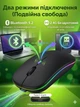 Беспроводная бесшумная мышка 2в1 BT5.2 / USB адаптер 2.4Ghz с подсветкой RGB для ноутбука компьютера планшета встроенный аккумулятор 500 mAh черная - изображение 2
