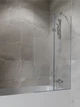 Шторка для ванной Fran 60+60 x 140 см матирование интим зона 8 мм стеклянная перегородка с дверью откывающаяся стекло в ванну - изображение 1