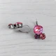 Серьги Hand Made винтажные с кристаллами Swarovski розовых оттенков - изображение 3