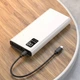 Повербанк 10000 мАч Power Bank Hinne білий з швидкою зарядкою QC USB 3.0, Type-C LED-дисплей - зображення 3