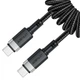 Кабель спіральний пружина Type-C на Type-C ACEFAST C14-03 spring charging data cable (1.2m, 60W, 3A, 480 Mbps). Black - зображення 2