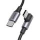 Кабель Type-C на Type-C Г-подібний UGREEN US334 Right Angle Cable Aluminium Shell (1m, 100W, 5A). Gray - зображення 3