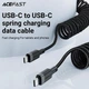Кабель спіральний пружина Type-C на Type-C ACEFAST C14-03 spring charging data cable (1.2m, 60W, 3A, 480 Mbps). Black - зображення 4