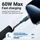 Кабель спіральний пружина Type-C на Type-C ACEFAST C14-03 spring charging data cable (1.2m, 60W, 3A, 480 Mbps). Black - зображення 9