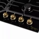 Варильна поверхня на склі Perfelli VINTAGE GW69C NERO, чорна скляна в ретро стилі газова робоча поверхня на кухню на 4 конфорки - зображення 4