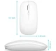 Безпровідна мишка для комп'ютера ПК та ноутбука бездротова Slim Mouse безшумна акумуляторна 2в1 Bluetooth і USB 2.4Hz плоска до ТВ без підсвітки Біла - зображення 2