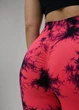 Жіночі лосини батал plus size пушап великих розмірів Push-up плюс сайз з високою посадкою Мармурові тай-дай червоні 5XL (L7037141) - зображення 8