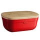 Хлебница с крышкой-доской для нарезки Emile Henry Storage 35.5 x 24.5 x 15.8 см красный 348750 (08701307) - изображение 1