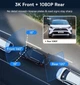 Видеорегистратор Baseus PrimeTrip VD1 Dash Cam C01159003K, 3K фронтальная + 1080P задняя камера, GPS, Wi-Fi - зображення 6