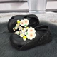 Крокси дитячі ЕВА для дівчинки Dago Style чорні з квітами 36р (23 см) 7172 - зображення 6