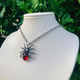 Кулон подвеска Spider паук в виде паука и красного кристалла готическое в стиле панк - изображение 1