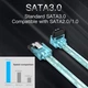 Кабель для передачи данных SATA 3.0 7pin F/F 0.5m L Blue Vention - изображение 2