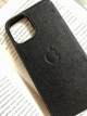 Чохол Pugach TPU+натуральна шкіра козлик тиснення яблуко iPhone 13 Pro чорний - зображення 2