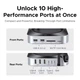 Док-станция 11-in-1 UGREEN CM841 для Mac Mini (M4 M4 Pro) M.2 NVMe SSD 8Tb MAX 10Gbps Порты USB-A и USB-C SD и TF 170 МБ/с USB-разветвитель (65487) - изображение 3