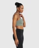 Спортивный топ для фитнеса женский Gymshark 194782 S Хаки (2200005144336) - изображение 2