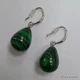 Серьги из натурального камня Малахит длина 4,5 см цвет зеленый с черным (050200172-1) - изображение 2
