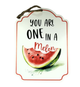 Декоративная металлическая табличка «YOU ARE ONE IN A MELON» 36×27 см, арбуз, летний фуд-декор - изображение 2