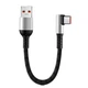 Дата-кабель переходник USB - Type-C (M/M) 6A Fast Charging Silver/Black, 25 см (48964) - изображение 1