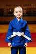 Синє дитяче кимоно для дівчаток, дзюдо, TM BUDOGI серія BEGINNER, зріст 110 см, щільність 350 гр/м.кв. - зображення 4