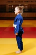 Синє дитяче кимоно для дівчаток, дзюдо, TM BUDOGI серія BEGINNER, зріст 110 см, щільність 350 гр/м.кв. - зображення 6