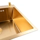 Мийка кухонна нержавіюча сталь PVD Gold для кухні VALESO 60*50 Handmade 3.0/0.8 - зображення 3
