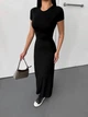 Платье женское - однотон эластичное STYLE H № 374 Черный 44-46 - изображение 1