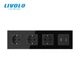 Розетка чотиримісна з USB 10Вт, інтернет портом RJ-45 і HDMI, чорна, настінна дизайнерська, скляна рамка - зображення 2