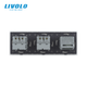 Умный сенсорный диммер LIVOLO с двумя розетками с USB Type-C 18Вт, белый матовий, стекло, 16A 230V, заземление, шторки - изображение 4