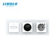 Умный проходной сенсорный диммер LIVOLO с терморегулятором и розеткой USB Type-C 18 Вт, белый, стекло - изображение 2