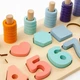 Деревянный сортер с цифрами и кольцами Star Toys 40см развивающая доска с фигурами 75 предметов C74617 - изображение 3