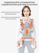 Детская переноска слинг для младенцев и малышей до 25 кг Babypark рюкзак кенгуру 0-36 месяцев эргорюкзак с поддержкой шеи листья серый - изображение 4